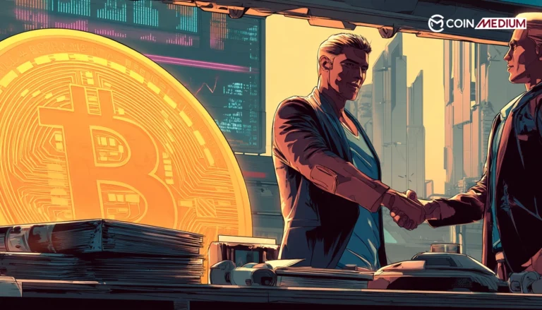 Handshake over Bitcoin investment initiative.