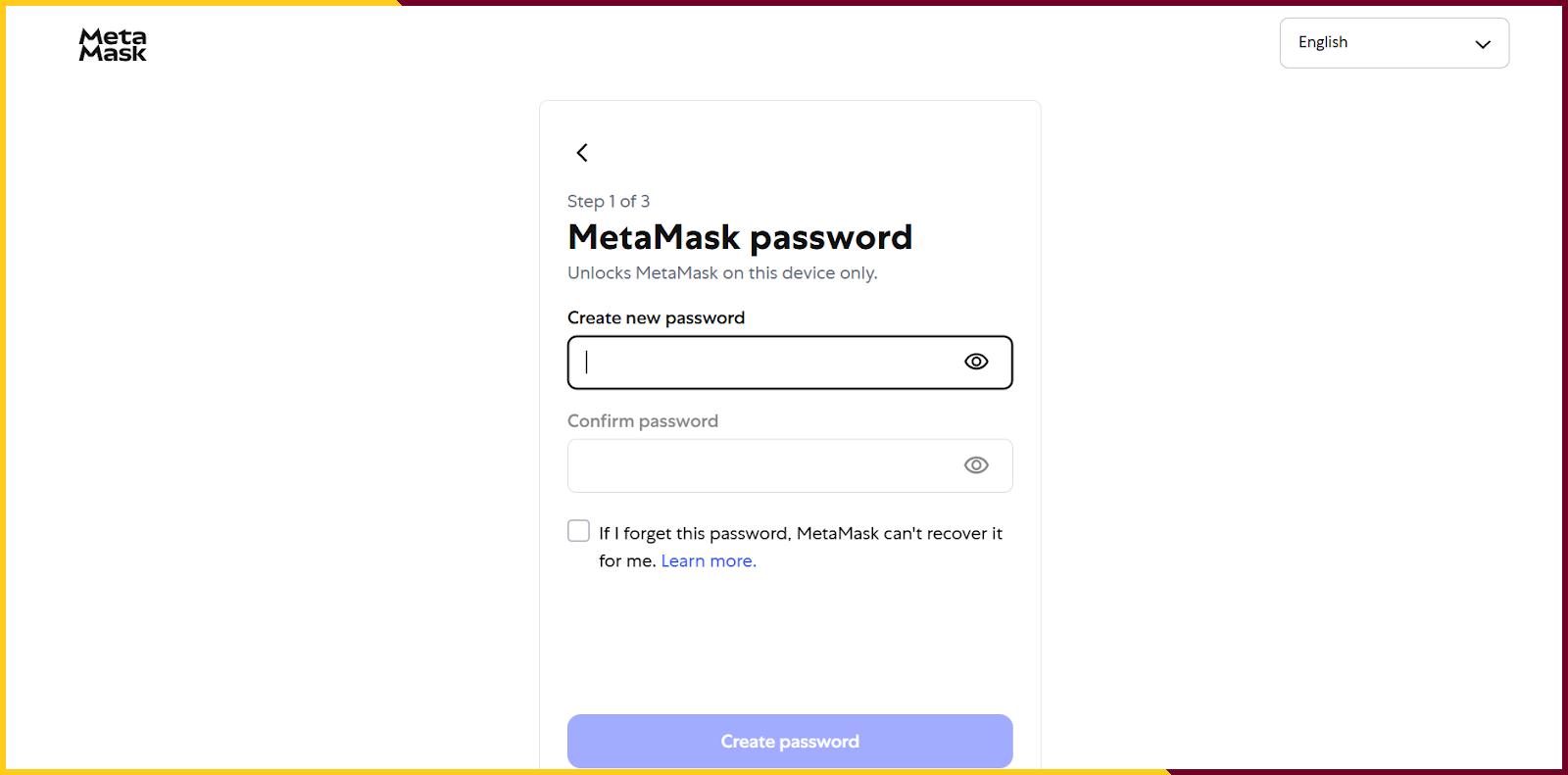 how to set password for your metamask walleyt