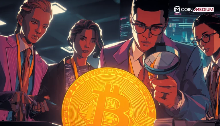 Group analyzing cryptocurrency market trends.