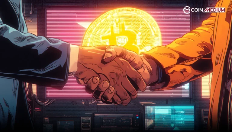 Handshake symbolizing crypto partnership agreement