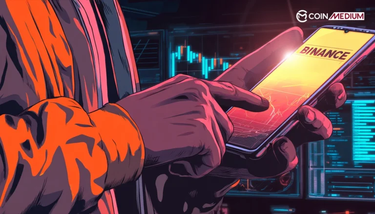 Person using Binance app on phone