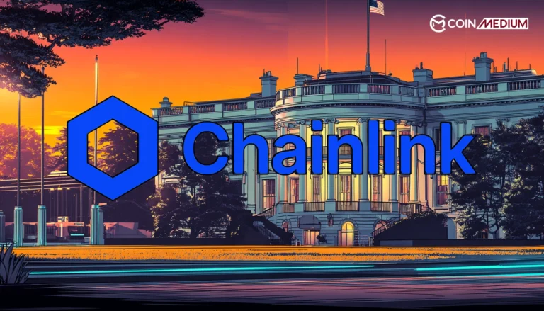 Chainlink logo in front of White House