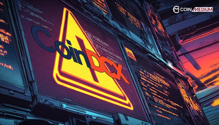 CoinDCX logo with digital background