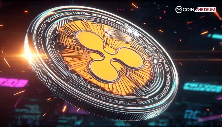 3D rendering of Ripple cryptocurrency coin