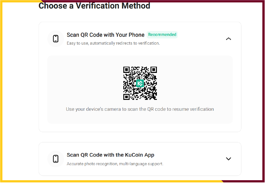 Which verification method to choose on KuCoin