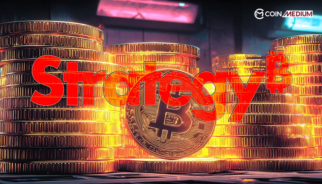 Bitcoin coins with bold text overlay