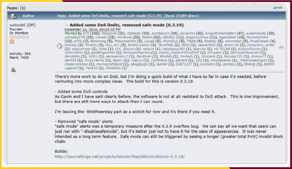 satoshi's last communication before he disappeared from public life 
