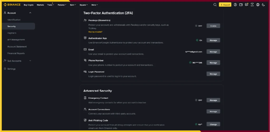 Enable Two Factor Authentication (2FA)