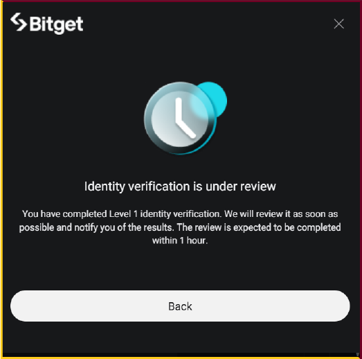 Verification can take a few hours.