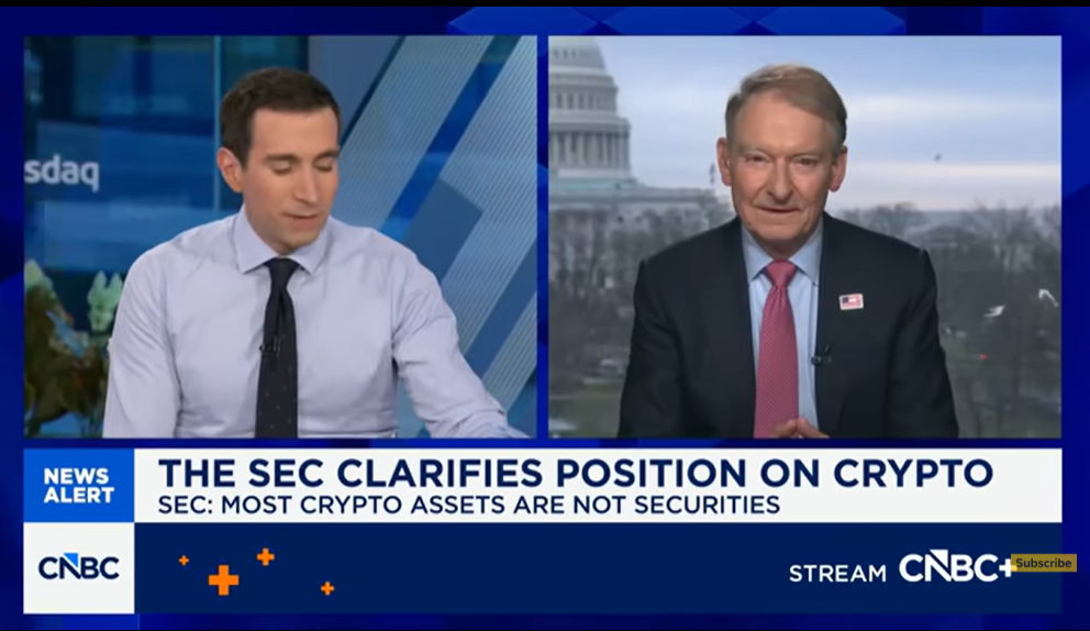 Burning Hot Crypto Update from 18 March 2026: Paul Atkins appears on CNBC. Source: CNBC