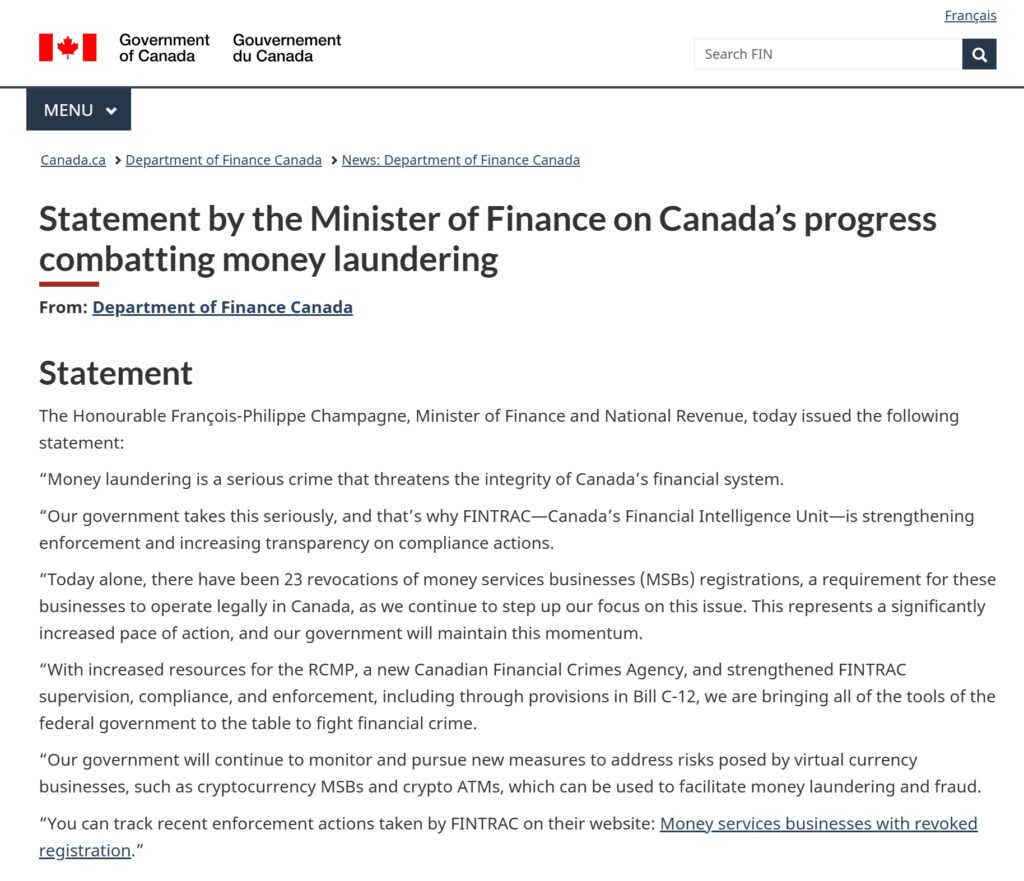 Canada’s Crazy Crypto Crackdown: Via FINTRAC