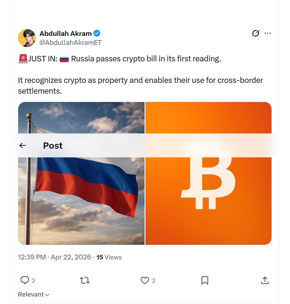 Foreign Trade Reform: Russia Advances Crypto Bill For Cross-border Settlements